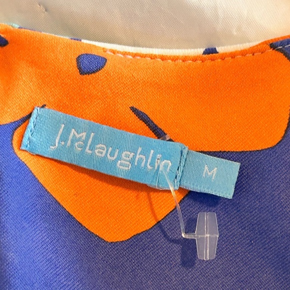 J. Mclaughlin Havana Catalina Cloth Dress Sz M Blue Floral Wrap Front Resortwear - Picture 7 of 12